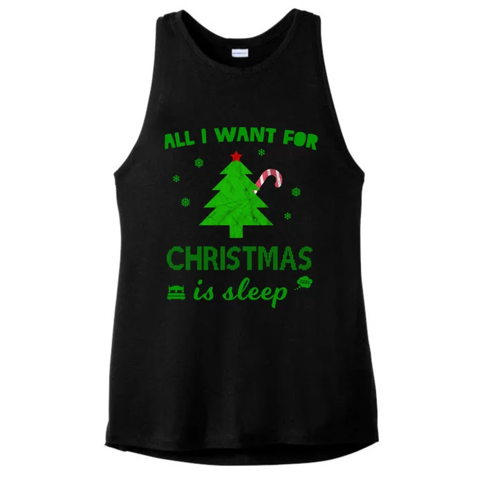 All I Want For Christmas Is Sleep Funny Xmas Nap Cute Gift Ladies Tri-Blend Wicking Tank