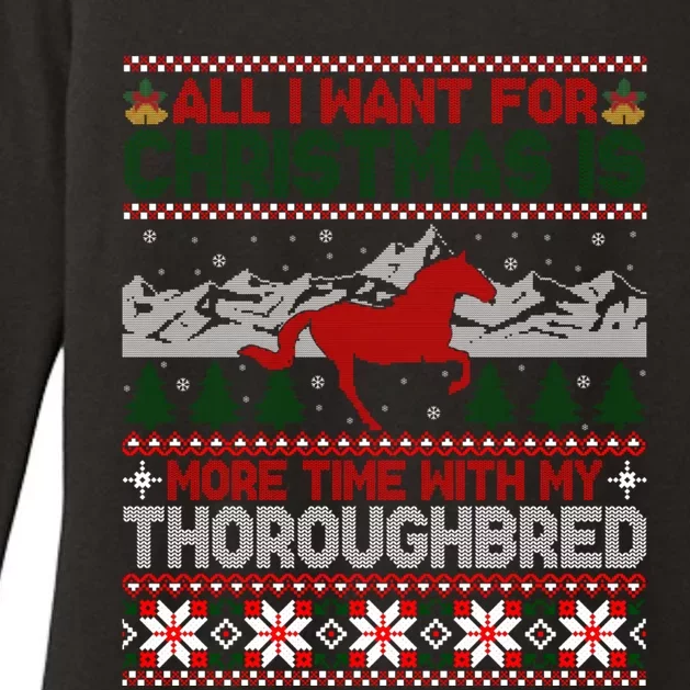 All I Want For Christmas More Time With Thoroughbred Womens CVC Long Sleeve Shirt