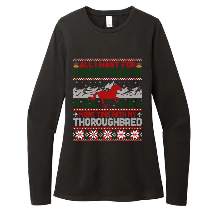 All I Want For Christmas More Time With Thoroughbred Womens CVC Long Sleeve Shirt