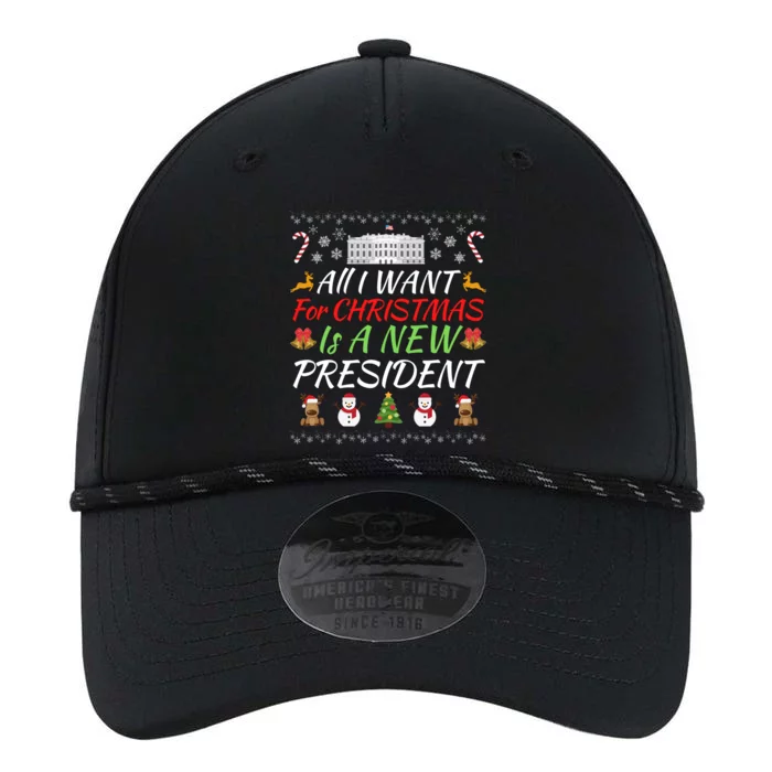 All I Want For Christmas Is A New President, Funny Christmas Sweater Performance The Dyno Cap