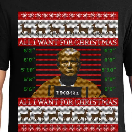 All I Want For Christmas Is Trump In Prison Ugly Christmas Gift Pajama Set