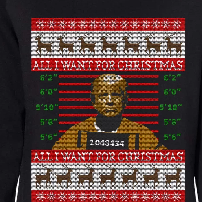 All I Want For Christmas Is Trump In Prison Ugly Christmas Gift Womens California Wash Sweatshirt