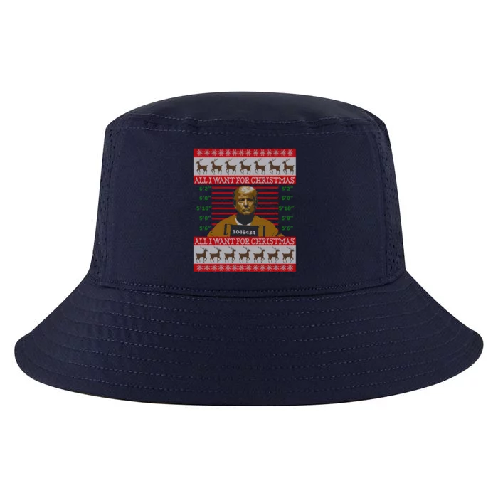 All I Want For Christmas Is Trump In Prison Ugly Christmas Gift Cool Comfort Performance Bucket Hat