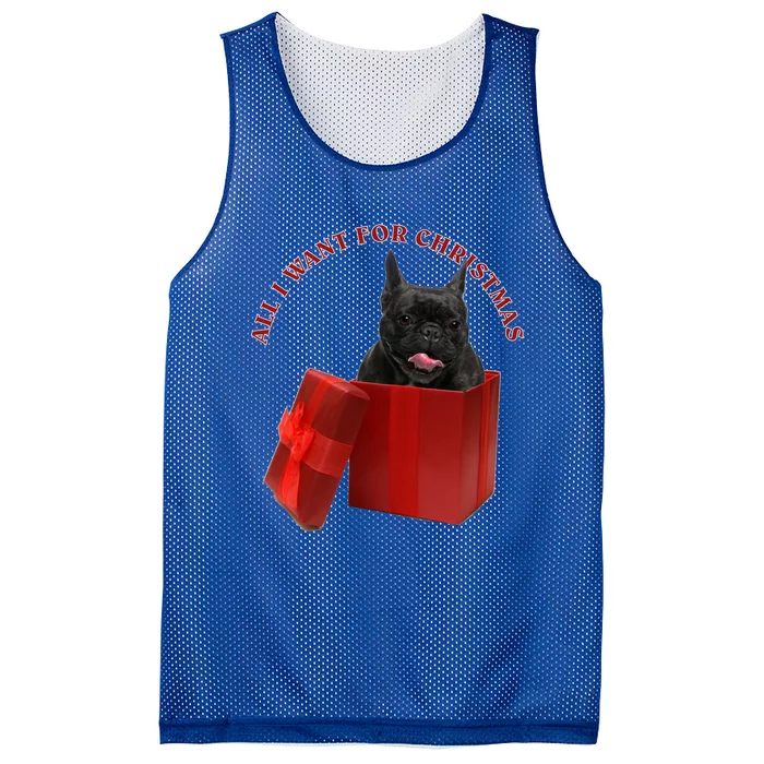 All I Want For Christmas French Bulldog Gift Mesh Reversible Basketball Jersey Tank