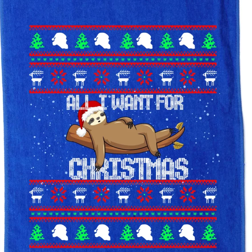 All I Want For Christmas Is A Nap Funny Sleeping Sloth Cool Gift Platinum Collection Golf Towel