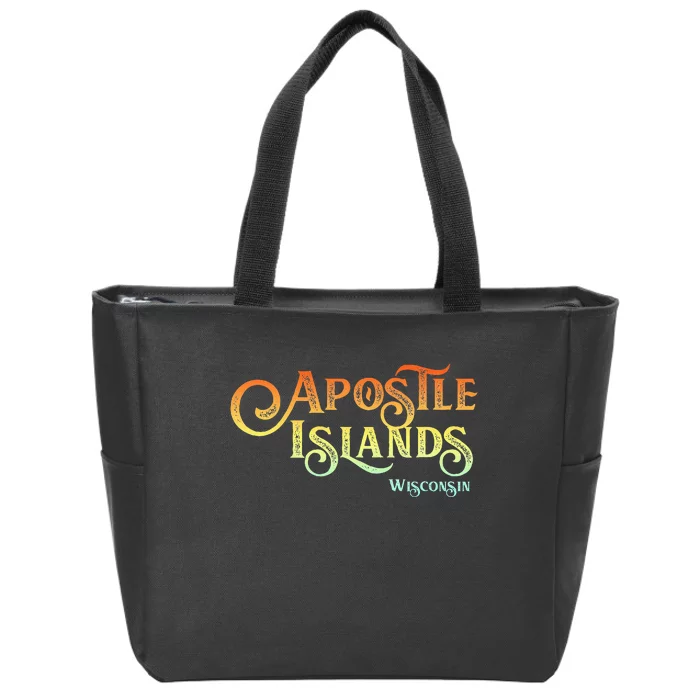 Apostle Islands Wisconsin Tourist Souvenir Gift Zip Tote Bag