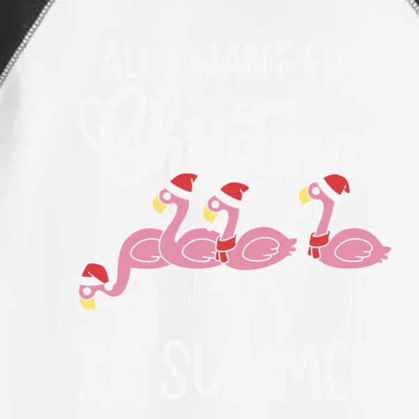 All I Want For Christmas In July Summer Flamingo Xmas Gift Toddler Fine Jersey T-Shirt