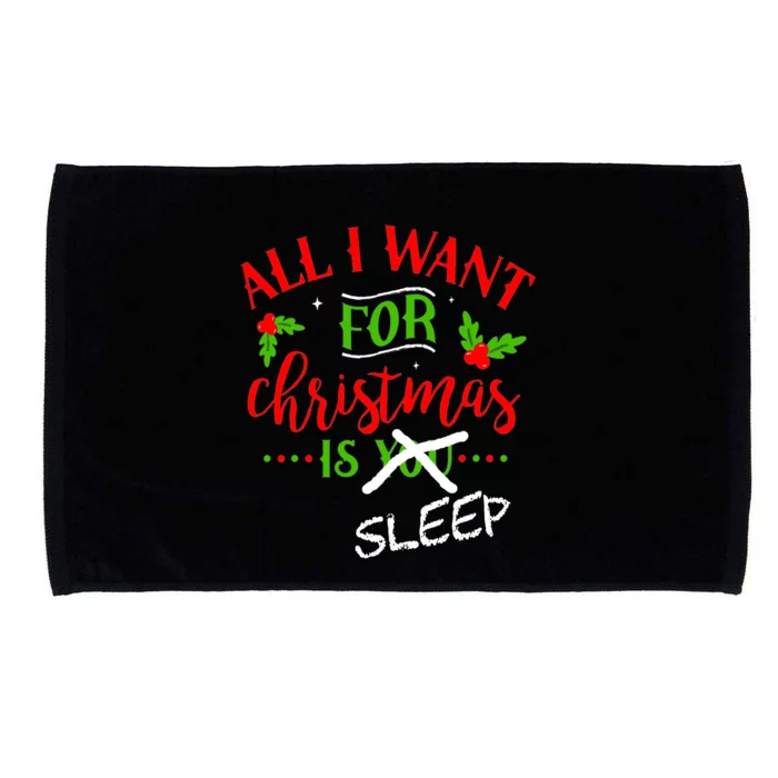 All I Want For Christmas Is Sleep Funny Pajama Top Joke Cute Gift Microfiber Hand Towel