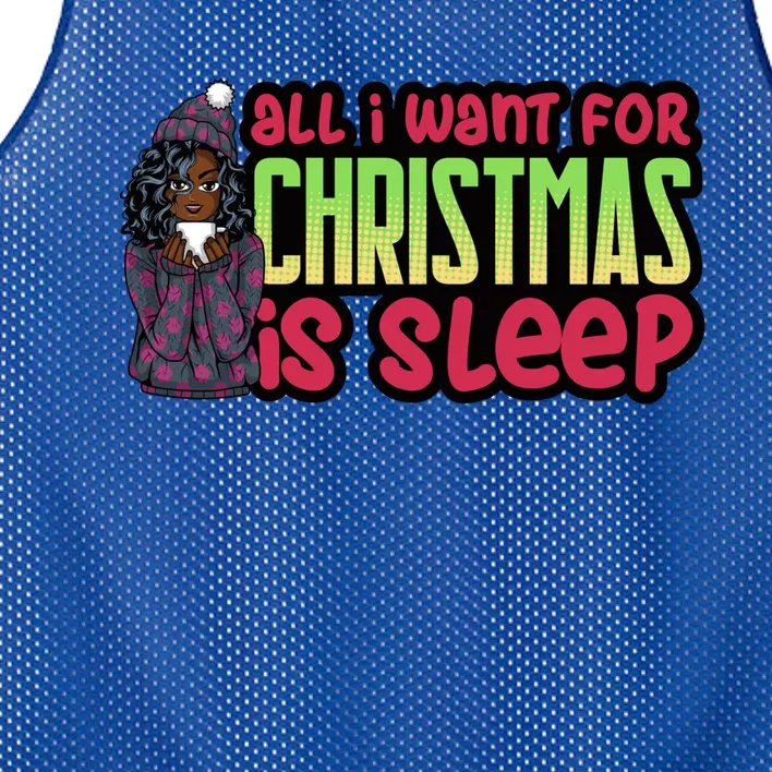 All I Want For Christmas Is Sleep Sipping Hot Cocoa Gift Mesh Reversible Basketball Jersey Tank