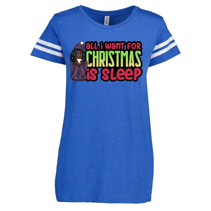 All I Want For Christmas Is Sleep Sipping Hot Cocoa Gift Enza Ladies Jersey Football T-Shirt