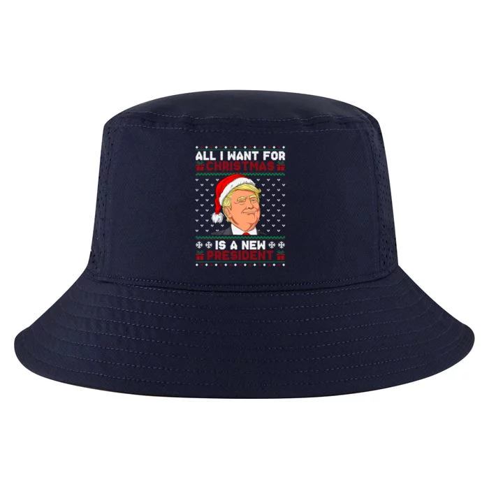 All I Want For Christmas Trump New President Snows Ugly Xmas Gift Cool Comfort Performance Bucket Hat