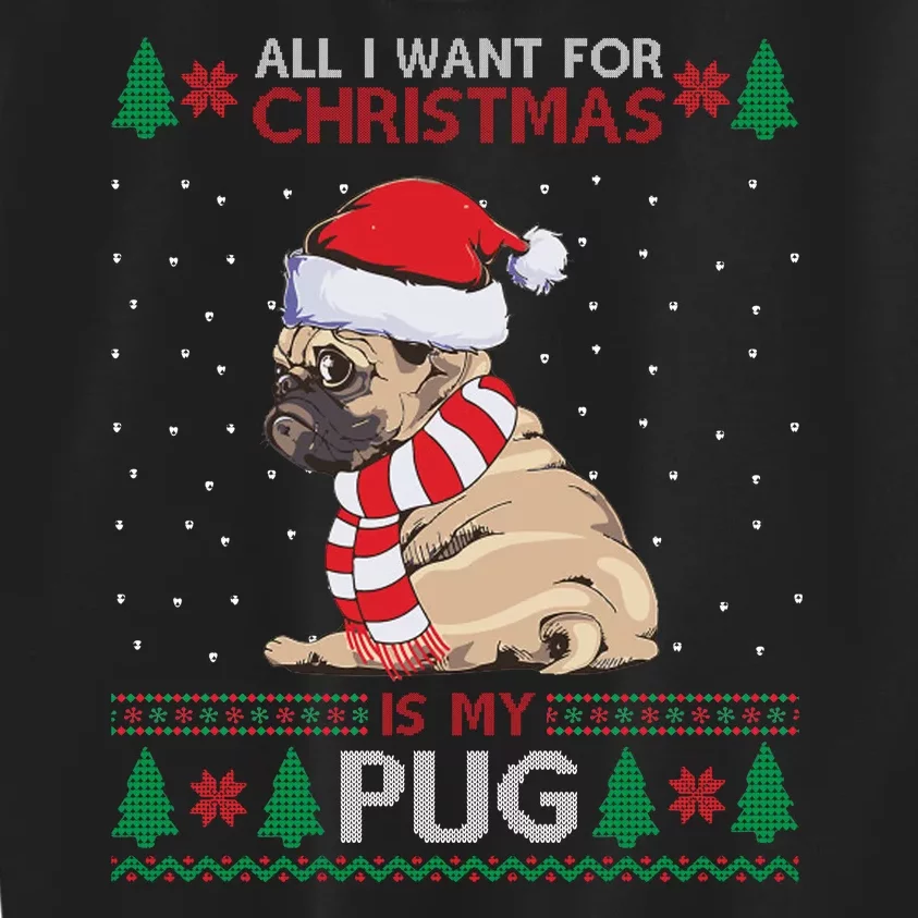 All I Want For Christmas Is My Pug Ugly Christmas Kids Sweatshirt