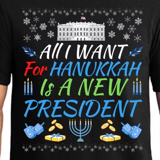 All I Want For Hanukkah Is A New President Funny Hanukkah Pajama Set