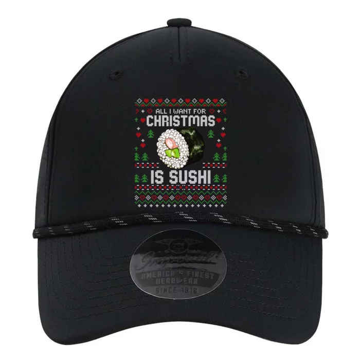 All I Want For Christmas Is Sushi Ugly Xmas Sweater Gift Performance The Dyno Cap