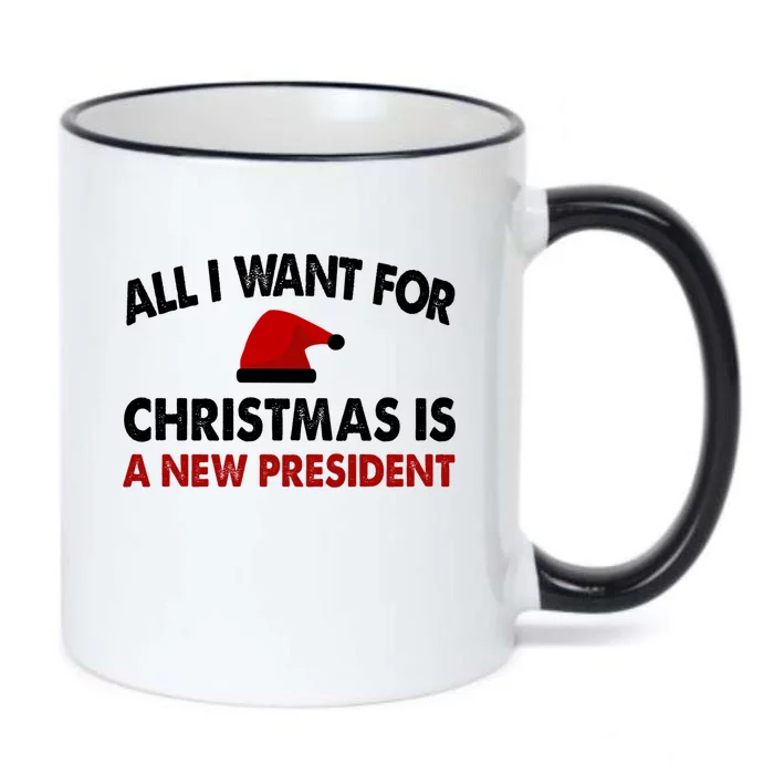 All I Want For Christmas Is A New President Funny Gift Black Color Changing Mug