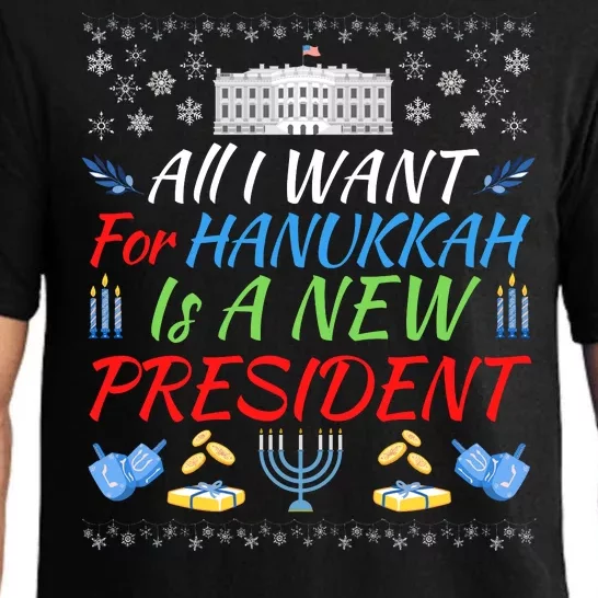 All I Want For Hanukkah Is A New President, Funny Hanukkah Pajama Set