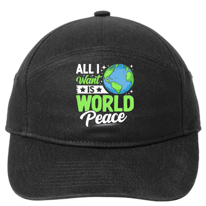 All I Want Is World Peace Graphic 7-Panel Snapback Hat