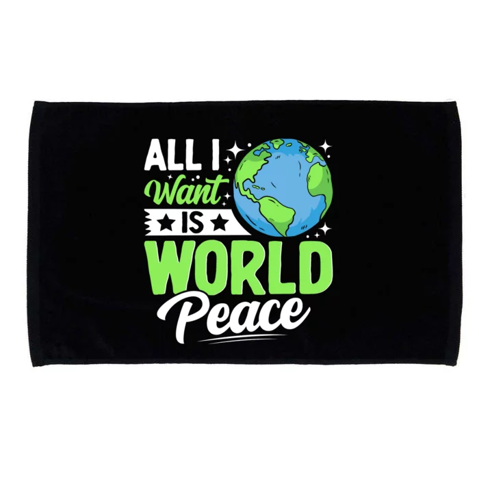 All I Want Is World Peace Graphic Microfiber Hand Towel