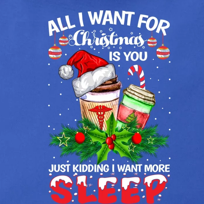 All I Want For Christmas Is You Just Ding I Want Sleep Gift Zip Tote Bag