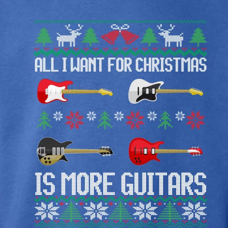 All I Want Is More Guitars Funny Guitarist Ugly Christmas Gift Toddler Hoodie