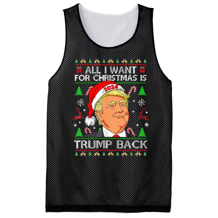 All I Want For Christmas Is Trump Back 2024 Mesh Reversible Basketball Jersey Tank