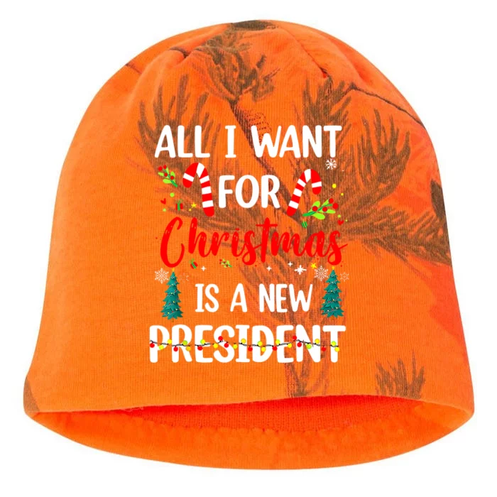 All I Want For Christmas Is A New President Xmas Pajama Kati - Camo Knit Beanie