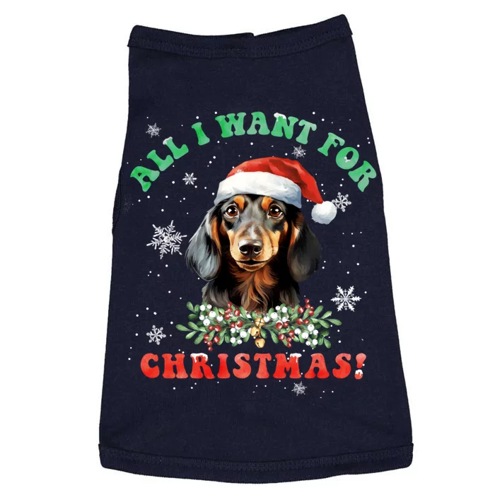 All I Want For Christmas Xmas Gifts For Dachshund Lovers Doggie Tank