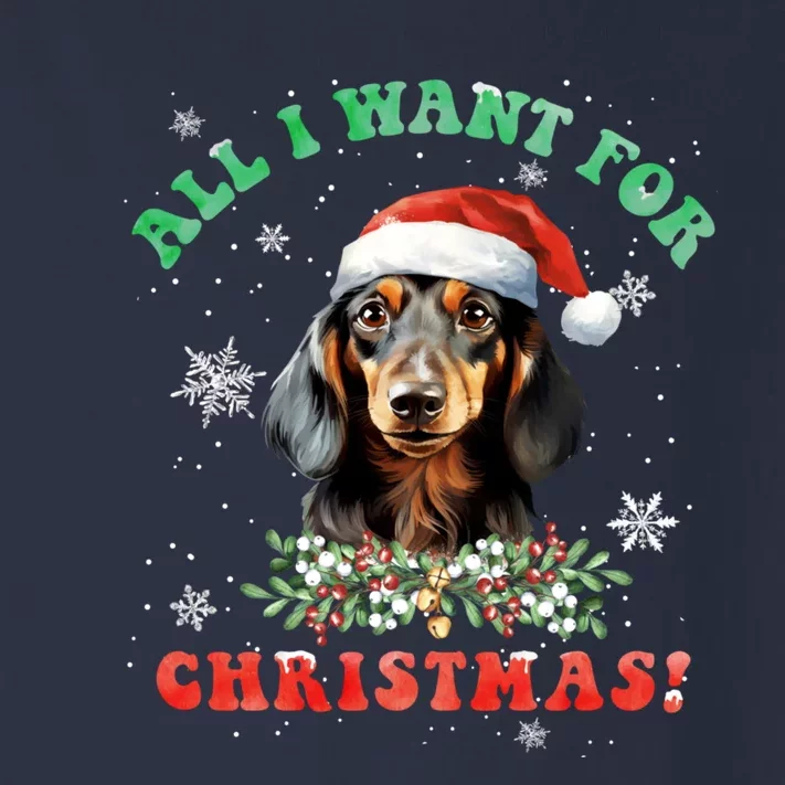 All I Want For Christmas Xmas Gifts For Dachshund Lovers Toddler Long Sleeve Shirt