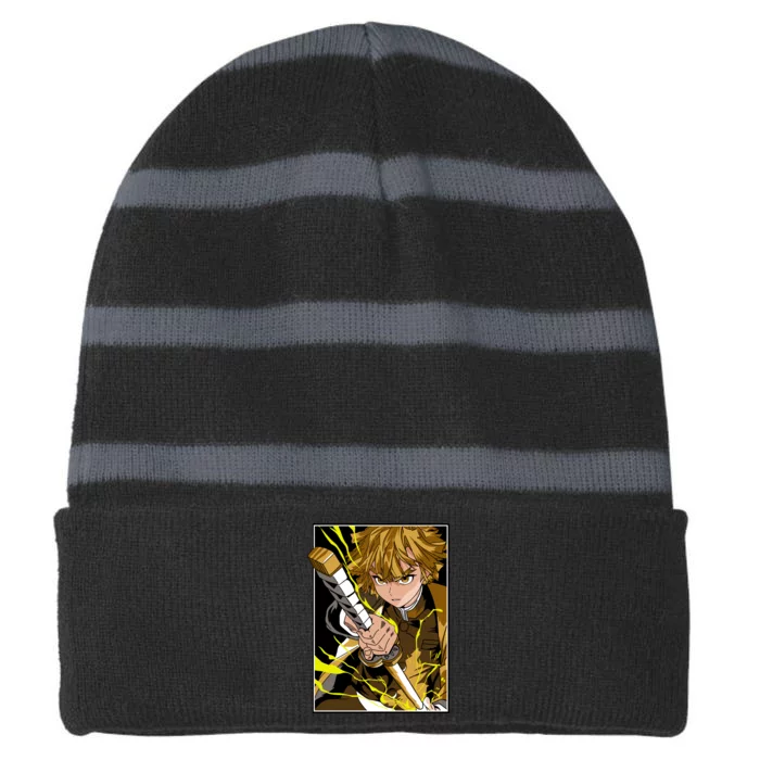 Anime Icons: Your Favorite Characters On Demand Striped Beanie with Solid Band