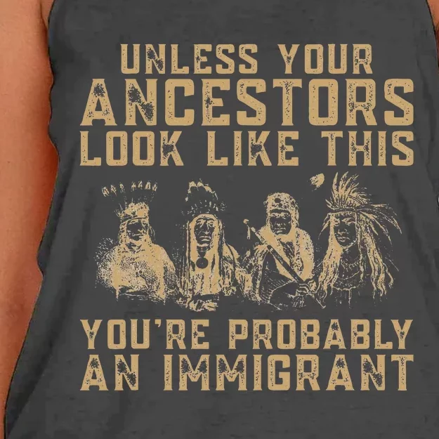 American Indian YouRe Probably An Immigrant Women's Knotted Racerback Tank