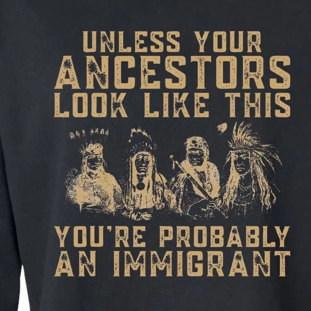 American Indian YouRe Probably An Immigrant Cropped Pullover Crew