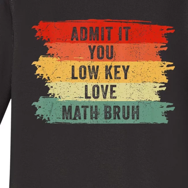 Admit It You Low Key Love Math Bruh Baby Long Sleeve Bodysuit