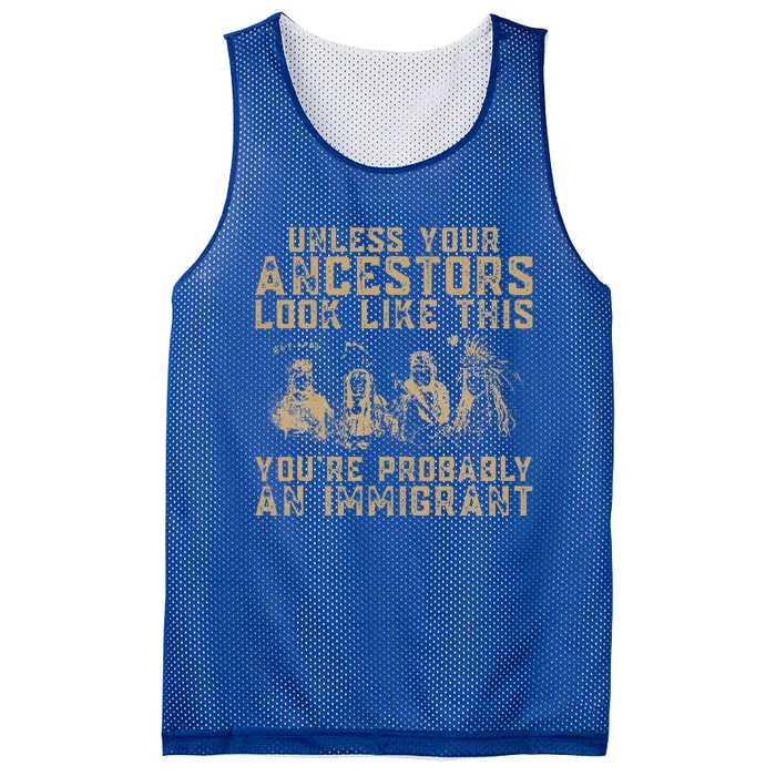 American Indian Youre Probably An Immigrant Mesh Reversible Basketball Jersey Tank