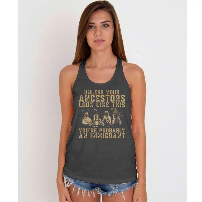 American Indian YouRe Probably An Immigrant Women's Knotted Racerback Tank