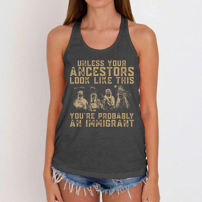 American Indian YouRe Probably An Immigrant Women's Knotted Racerback Tank