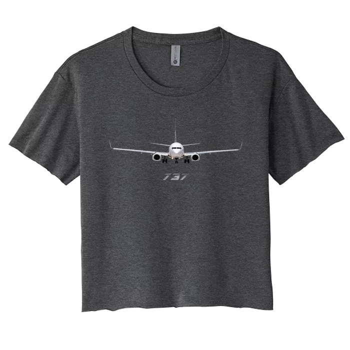 Airline Jet 737 Aircraft Passenger Aircraft Women's Crop Top Tee