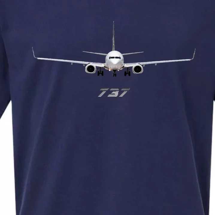 Airline Jet 737 Aircraft Passenger Aircraft Sueded Cloud Jersey T-Shirt