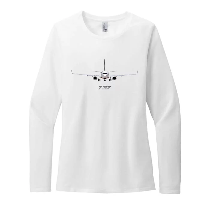 Airline Jet 737 Aircraft Passenger Aircraft Womens CVC Long Sleeve Shirt