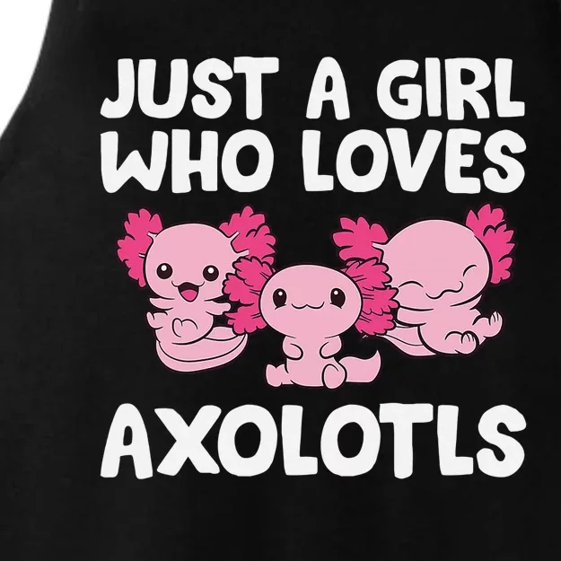 Axolotl  Just a  Who Loves Axolotls Ladies Tri-Blend Wicking Tank