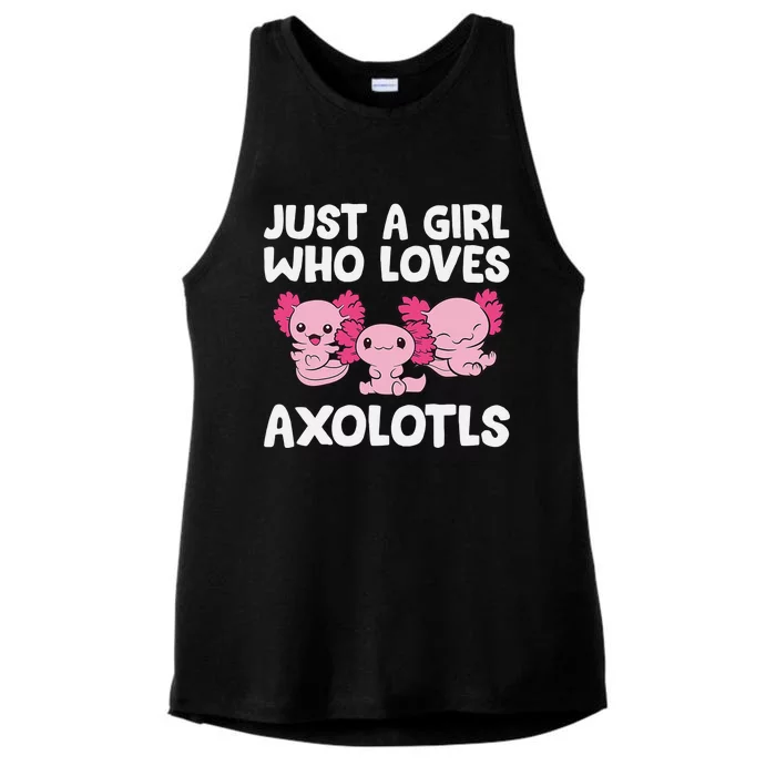 Axolotl  Just a  Who Loves Axolotls Ladies Tri-Blend Wicking Tank