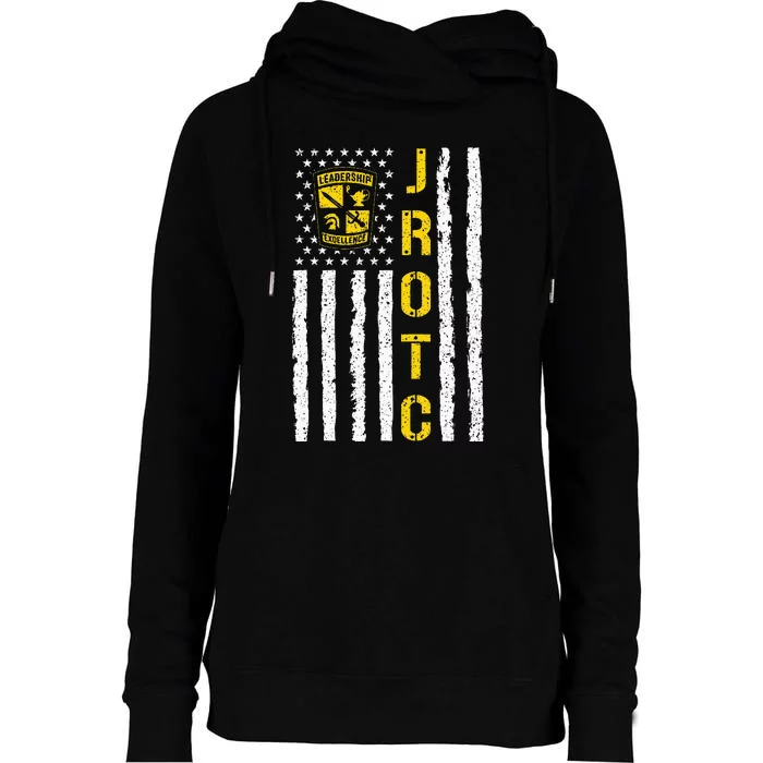 Army Jrotc American Flag Junior Rotc Leadership Excellence Womens Funnel Neck Pullover Hood