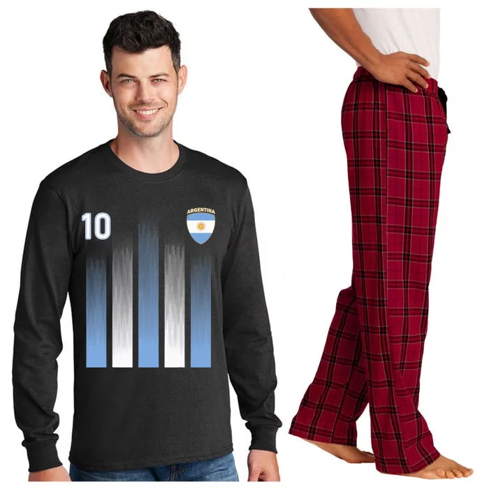 Argentinaian Jersey Argentina Soccer Jersey 10 Football Fan Long Sleeve Pajama Set