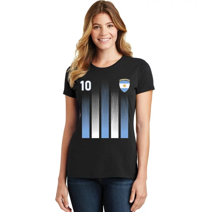 Argentinaian Jersey Argentina Soccer Jersey 10 Football Fan Women's T-Shirt