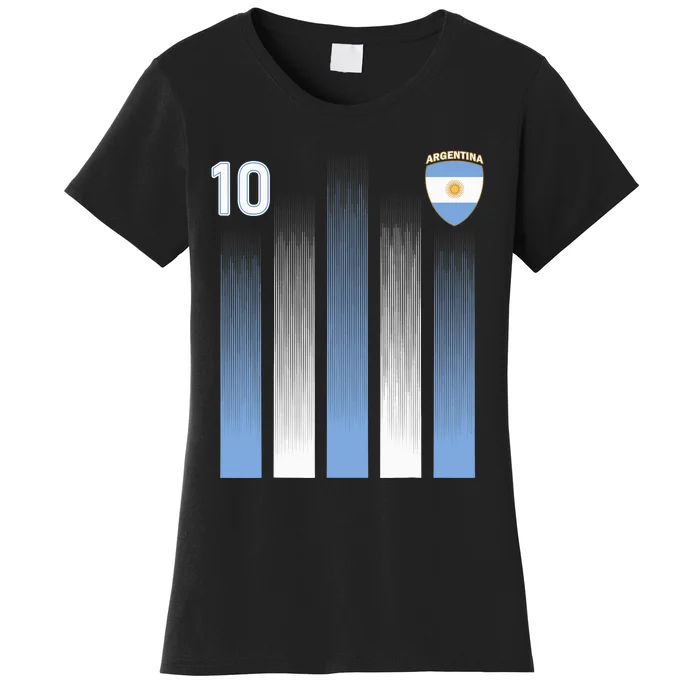 Argentinaian Jersey Argentina Soccer Jersey 10 Football Fan Women's T-Shirt