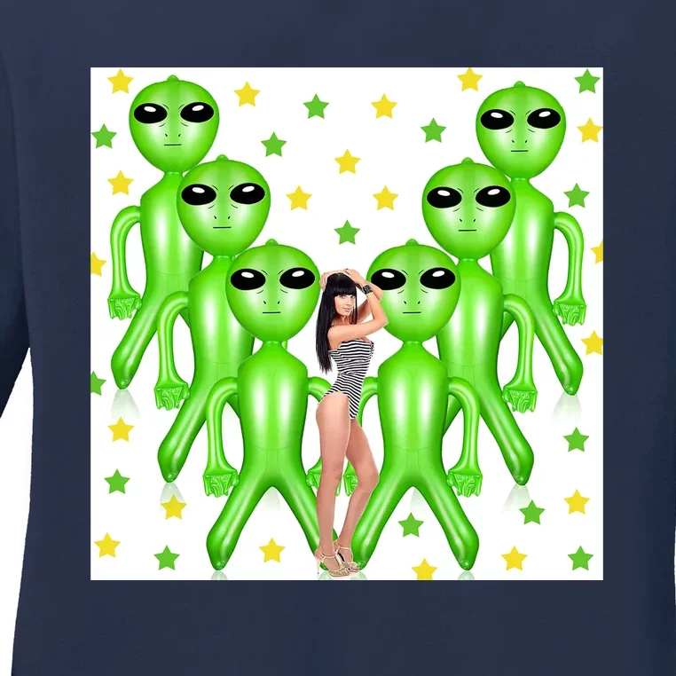 Aliens Jumbo Alien Inflate Toys Giant Alien Blowup Balloons For Alien Ladies Long Sleeve Shirt