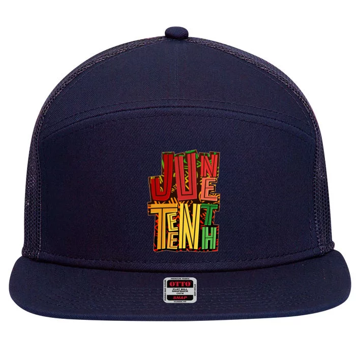 Abstract Juneteenth African Pattern 7 Panel Mesh Trucker Snapback Hat