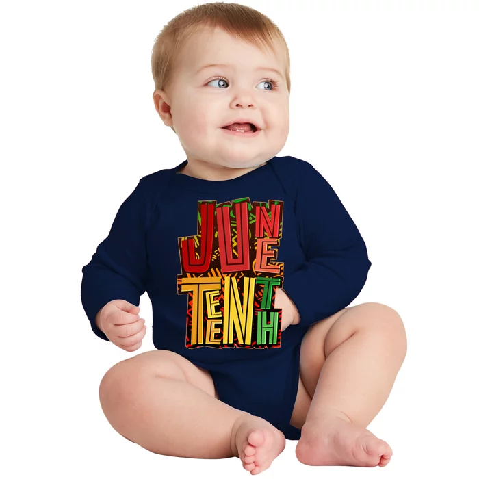 Abstract Juneteenth African Pattern Baby Long Sleeve Bodysuit