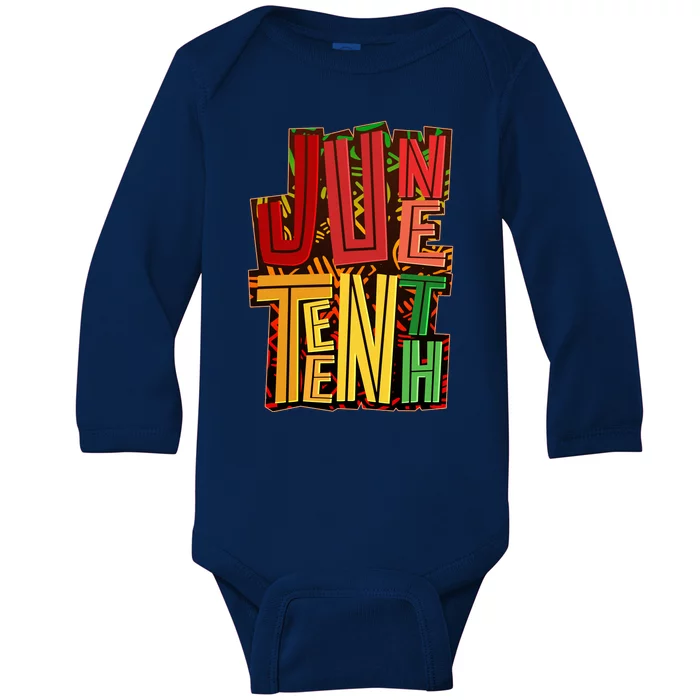 Abstract Juneteenth African Pattern Baby Long Sleeve Bodysuit