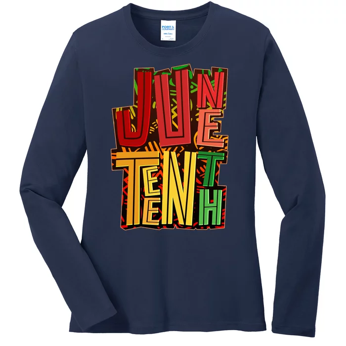 Abstract Juneteenth African Pattern Ladies Long Sleeve Shirt