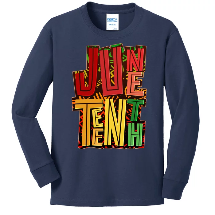 Abstract Juneteenth African Pattern Kids Long Sleeve Shirt